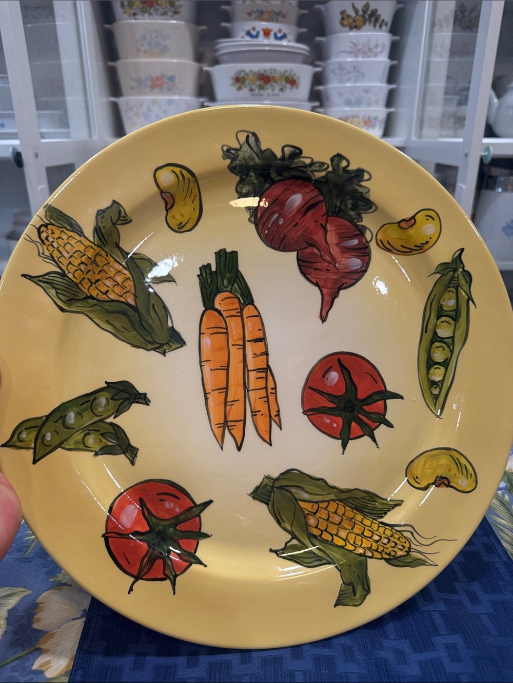 Yellow Vegetable Pattern Serving Plate 14.75" - Picture 4 of 6